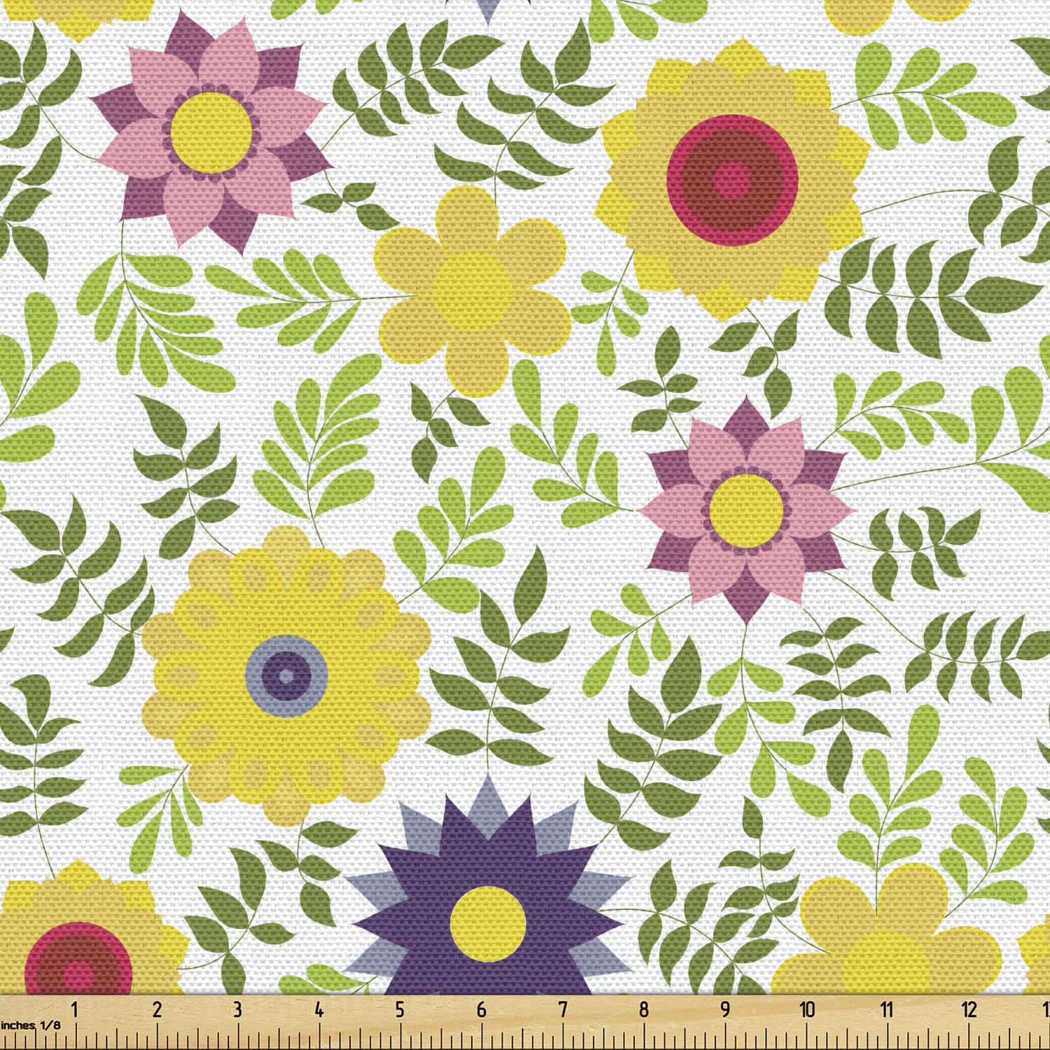 Spring Sofa Upholstery Fabric by the Yard, Blooming Seasonal Flowers ...