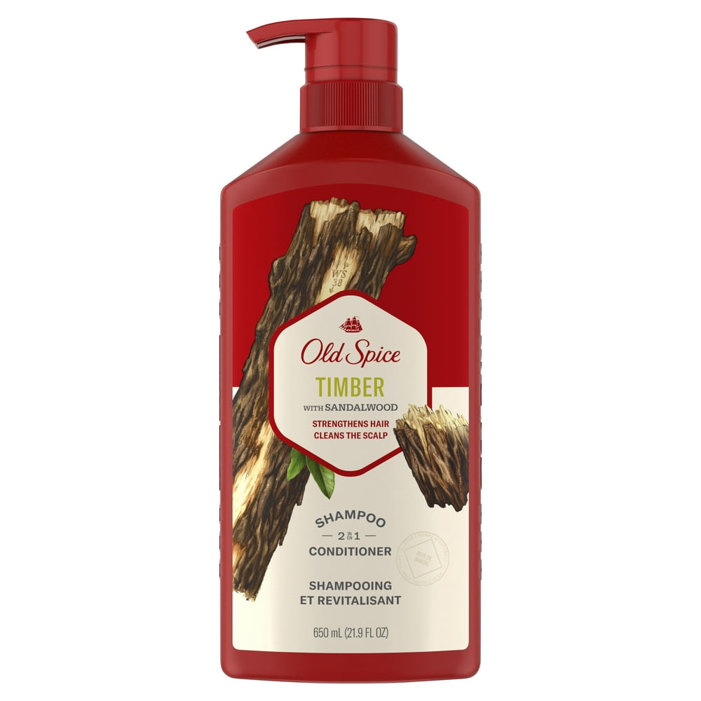 Old Spice Mens 2 in 1 Shampoo and Conditioner, Timber, 21.9 fl oz