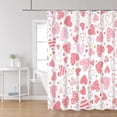 thumbnail image 3 of Valentine''s Day Shower Curtain, Sweet Pink Heart Shower Curtain Set for Bathroom Waterproof Fabric Romantic Shower Curtain with Hooks, 72x72 Inch, 3 of 5