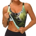 thumbnail image 3 of Fotbe Daisy Koala Pattern Womens' Sports Bra Longline Wirefree Padded with Medium Support Sports Moisture-Wicking Workou Vest,Tank Top-Small, 3 of 8