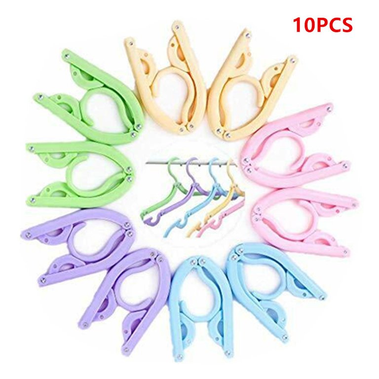 10Pcs Kids Clothes Hangers Portable Outdoor Clothes Drying Rack