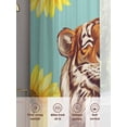 thumbnail image 6 of Funny Tiger Sunflower Sheer Curtains 2 Panels Set Cartoon Summer Animal Floral Sheer Window Curtains Light Filtering Rod Pocket Voile Drapes for Bedroom Living Room 52"X96", 6 of 9