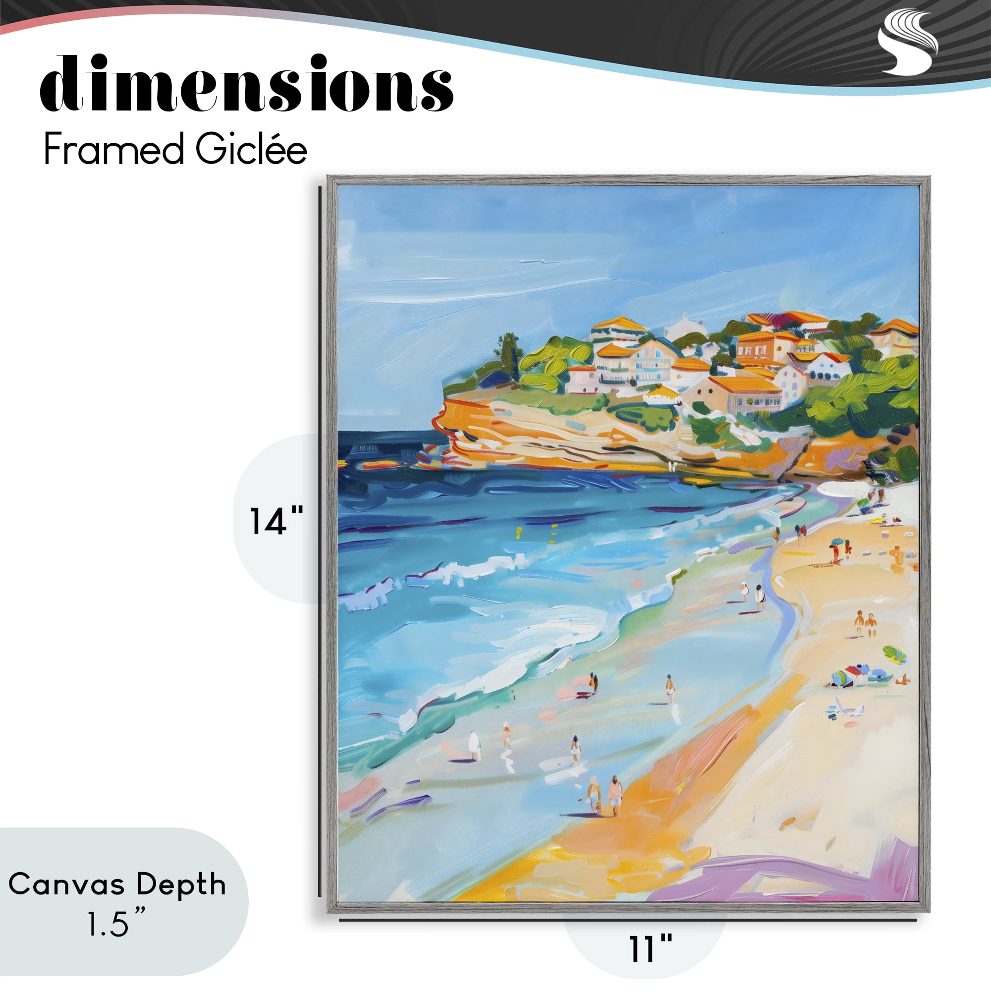 Stupell Industries Bondi Beach Cove Gray Framed Giclee Art, design by The Prints Vibe