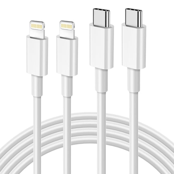 Cable USB C a Lightning APFEN, paquete de 2 unidades, 1,8 m, para iPhone