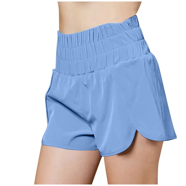 FNFYFH Clearance Ladies Bermuda Loose Fit Solid Color Summer Shorts Comfortable Shorts,Blue