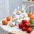 thumbnail image 6 of Easter Decorations Bunny Figurines, 4PC Set Whimsical Hand-Painted Resin Rabbit Garden Statues for Indoor Outdoor Lawn, Tabletop Centerpiece Home Office Party Decor, 6 of 9