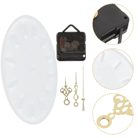 SHINYPASING Diy Clock Kit with Silicone Mold 1 Set 13.13x13.13in for Epoxy Resin Casting