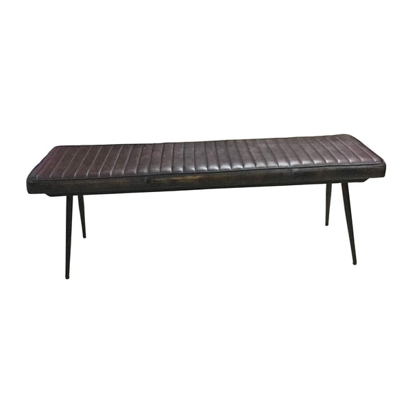 Bowery Hill Contemporary Cushion Bench in Espresso and Black
