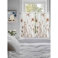 thumbnail image 3 of Brown Red Spring Floral Living Room Curtains 2 Panel, Summer Flowers Botanical Elegant Cafe Window Treatment, Farmhouse Bedroom Bathroom Kitchen Curtains Drapes 104"x45", 3 of 6