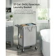 thumbnail image 3 of 140L Laundry Sorter 2-Section Laundry Basket with Wheels Rolling Laundry Hamper with Removable Liner Dove Grey, 3 of 6