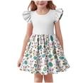 thumbnail image 2 of Pounoo New Kids Dresses Girls Baby Girls Dress Casual Flutter Sleeve Swing Sundress Birthday Party Summer Playwear Dresses 3-14T Girls Dresses, 2 of 6