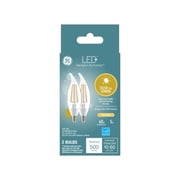 GE LED+ Dusk to Dawn LED Light Bulbs, 60 Watt, Soft White, Candle Bulbs, Small Base, 2pk
