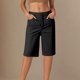 thumbnail image 1 of MKLEKYY Pijamas de Mujer Algodon, Pantalones Cortos de Sarga de Alta Elasticidad, Cómodos E Informales, de 12,7 Cm y Pierna Recta, de Color Liso y Corte Holgado., 1 of 4