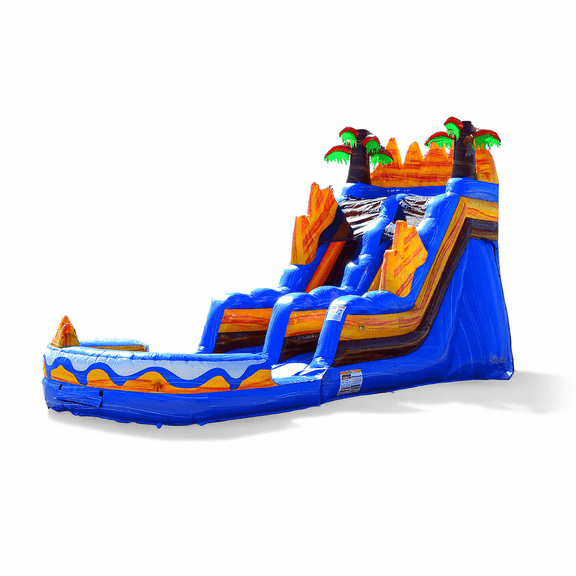 JumpOrange Commercial Grade Water Slide Inflatable with Pool for Kids and Adults (with Blower), Oasis Theme