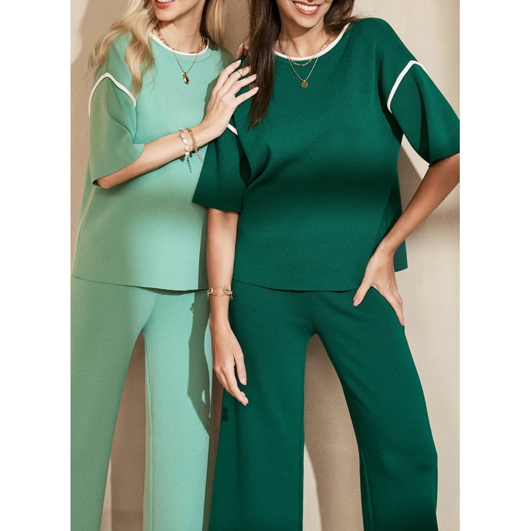 DOKOTOO Womens Two Piece Lounge Set Spring Outfits Half Sleeve 