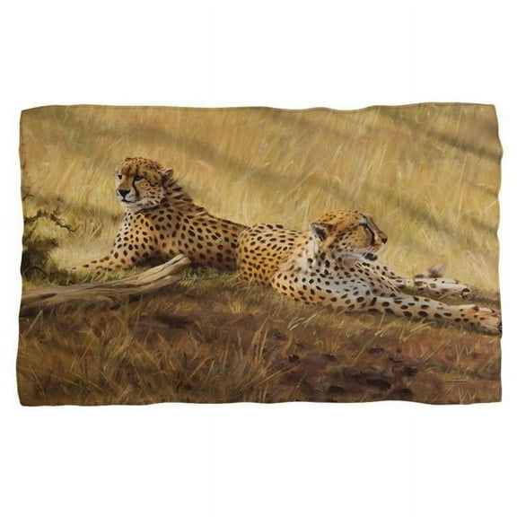 Trevco WW400-BKT1-36x58 36 x 58 in. Wild Wings & African Cats 2 Polyster Fleece Blanket, White