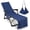 Dark Blue, variant on WiseHome Chaise Lounge Pool Chair Cover Beach Towel Fitted Elastic Pocket Won't Slide Blue 85" L x 30" W