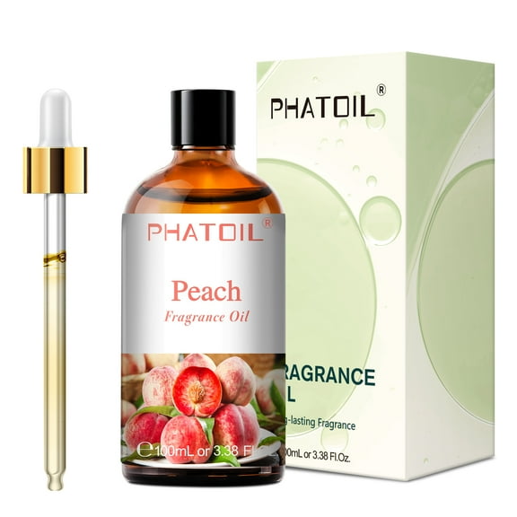 Peach Fragrance Oil for diffusers, humidifiers, Home fragrances, DIY Skincare, soap Making, DIY Candle Making, Relaxation, Yoga, and Meditation, 3.38 Fl Oz