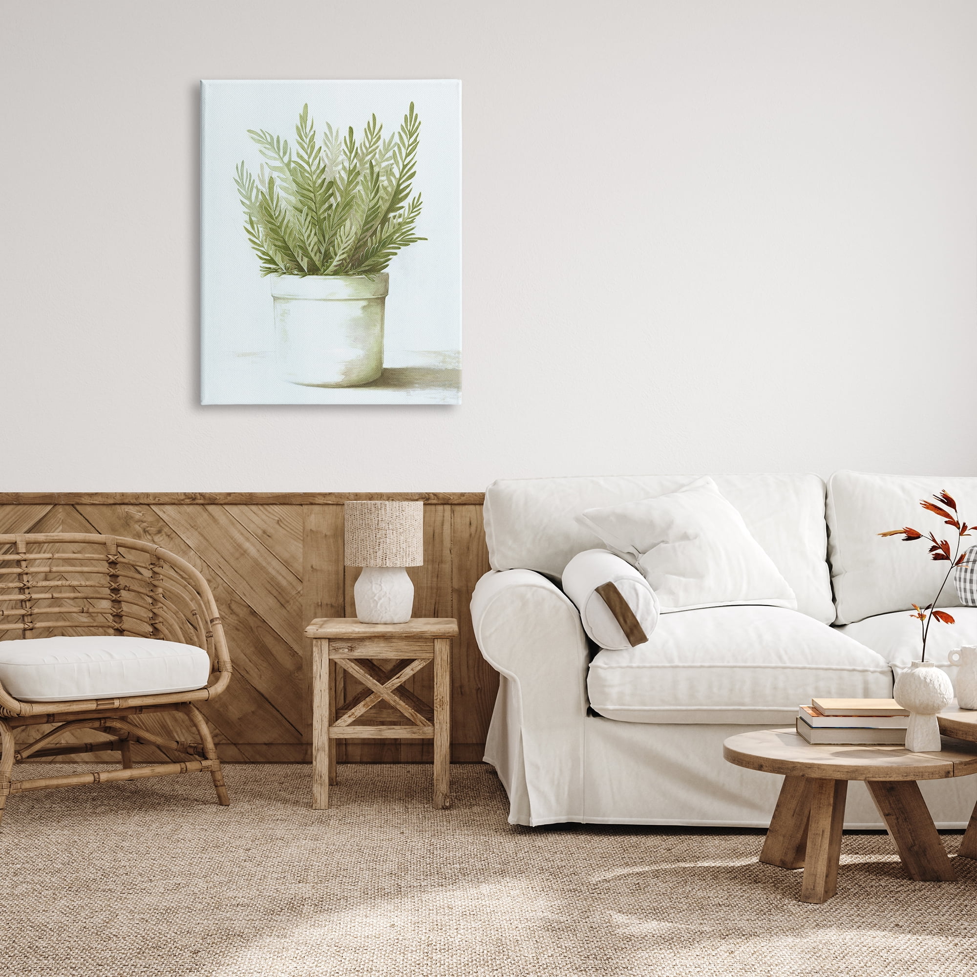 Stupell Industries Traditional Green Plant Leaves Emerging Herbal Botanicals Painting Gallery Wrapped Canvas Print Wall Art, Design by Dogwood Portfolio