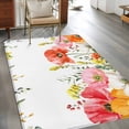 thumbnail image 2 of Pink Yellow Floral Area Rugs 3'x5', Washable Small Throw Rugs for Living Room Bedroom, Spring Flowers Elegant Botanical Indoor Outdoor Rug Non-Slip Low Pile Carpet Runner Reversible Floor Mats, 2 of 8
