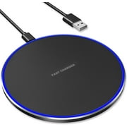 delpattern Wireless Charger, 10W Fast Wireless Charging Pad Station for iPhone 13/13 Pro/13 Pro Max/13 Mini/12/SE/11/X/XR/8, Samsung Galaxy, AirPods/AirPods Pro, Huawei Mate 20 Pro/Mate 30/P50