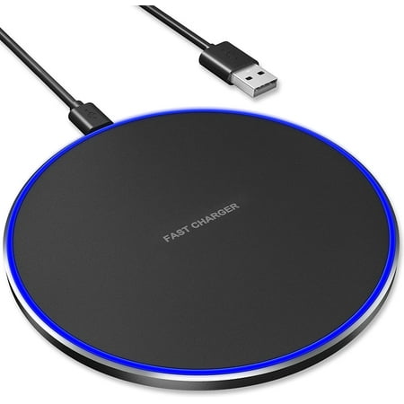 delpattern Wireless Charger, 10W Fast Wireless Charging Pad Station for iPhone 13/13 Pro/13 Pro Max/13 Mini/12/SE/11/X/XR/8, Samsung Galaxy, AirPods/AirPods Pro, Huawei Mate 20 Pro/Mate 30/P50