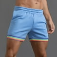 thumbnail image 2 of Sngxgn Men's Casual Shorts - Drawstring Summer Beach Stretch Shorts(Sky Blue,S), 2 of 5