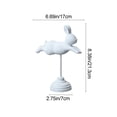 thumbnail image 3 of AURIGATE Easter Leaping Bunny on Stand, Wood-Look Rabbit Figurine with Pedestal Base, Spring Tabletop Decor for Home & Easter, 3 of 6