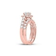 thumbnail image 4 of 14kt Rose Gold Round Diamond Bridal Wedding Ring Band Set 2 Cttw, 4 of 4