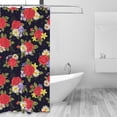 thumbnail image 2 of Shower Curtain, red rose flower Waterproof Fabric Plastic Shower Curtain, Drying Fast Bathroom Curtain with 9 Buttonholes, Ruffle Shower Curtain 60x72in, 2 of 8