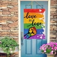 thumbnail image 5 of Gay Pride Love is Love Rainbow Decorative House Flag, LGBTQ Fist Hearts Garden Yard Outside Pride Month Decorations, Lesbian Transgender Bisexual Outdoor Large Home Decor Double Sided 28 x 40, 5 of 6