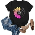 thumbnail image 5 of Outfmvch Sunflower Shirts for Women,Shirts for Women,Sunflower Butterfly Printed Shirt,Short Sleeve Shirts for Women,Graphic T-shirt,Workout T Shirts Plus Size Tops Trendy Clothes 2025 Spring Tee, 5 of 9