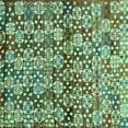thumbnail image 1 of Ahgly Company Indoor Square Abstract Turquoise Blue Contemporary Area Rugs, 8' Square, 1 of 4