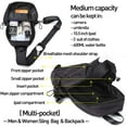 thumbnail image 2 of Mochila pequeña con bandolera negra para hombres y mujeres, mochila ligera con una correa, mochila para senderismo, caminar, andar en bicicleta, viajes, ciclismo, puerto de carga USB, nailon, 2 of 8