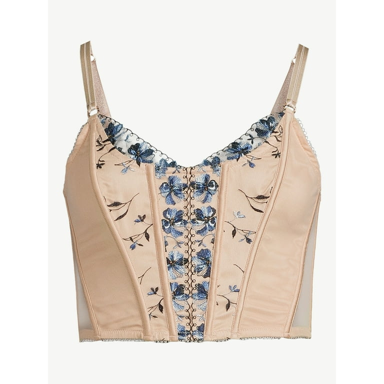 Sofia Intimates by Sofia Vergara Women's Floral Embroidered Bustier 