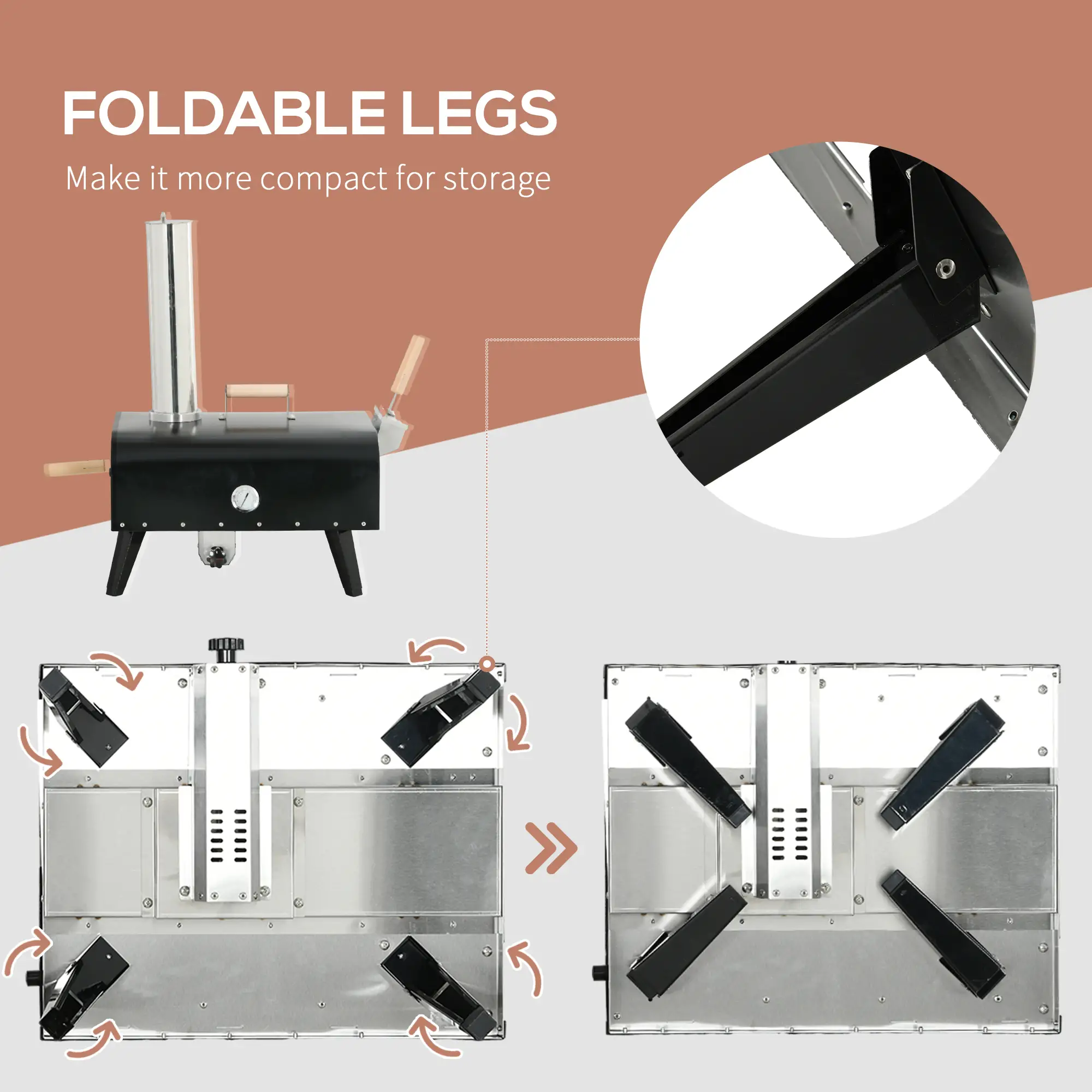 Outdoor Pizza Oven with 12" Rotating Stone