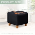 thumbnail image 3 of SCRAWLGOD Skeleton Print Black Footstool Slipcover, Washable Ottoman Sofa Decoration Stretch Square Furniture Protection for Footrest Sofa, 3 of 7