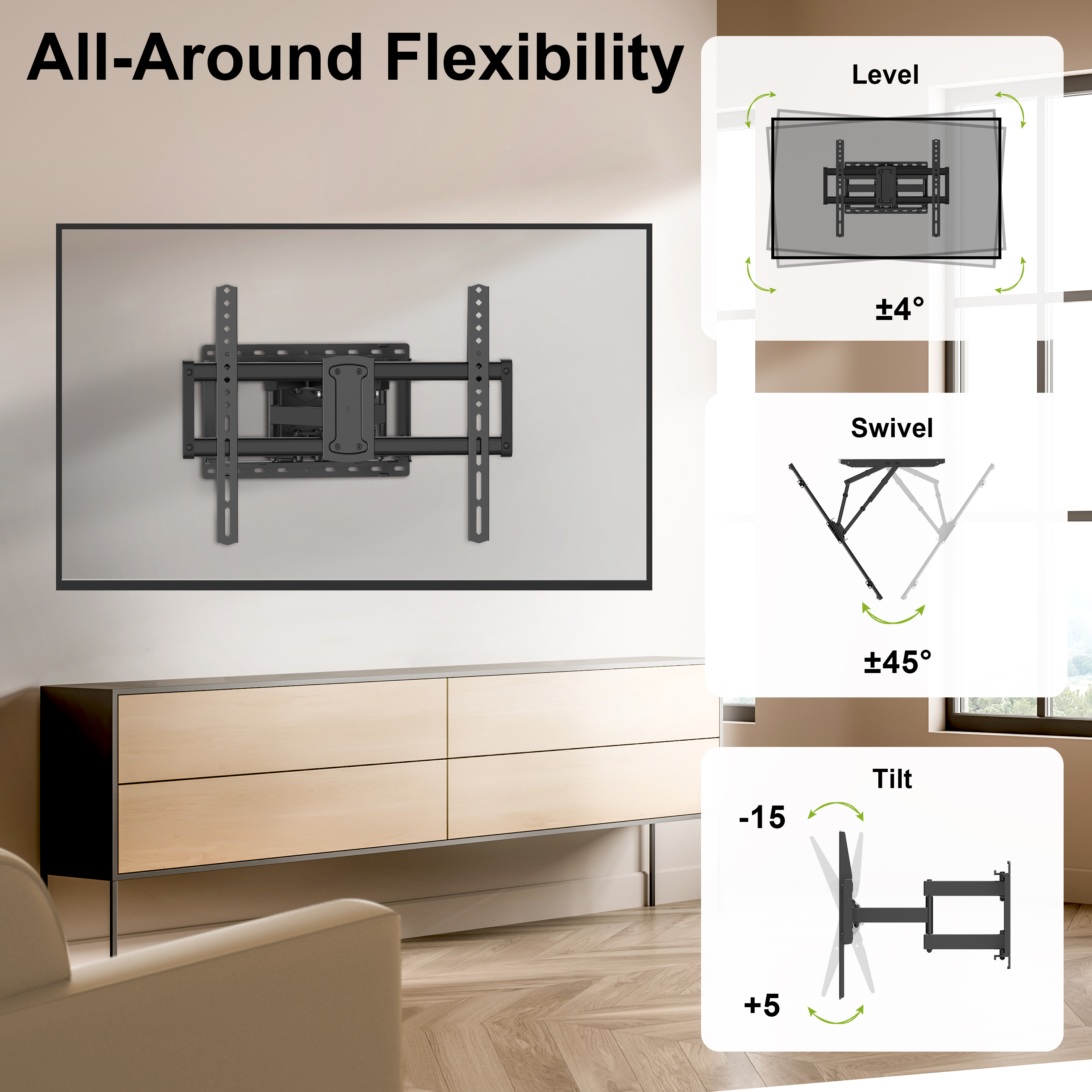 USX Mount Full Motion TV Wall Mount, 47-92 inch, Up to 132lbs photo 5