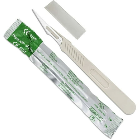 BLADE PRO (10 Pack) #11 Blade Disposable Scalpel | Carbon Steel Blade | 6" (15.2 cm) Length | Protective Cover | Gamma Sterilized | Ideal for First Aid, Educational & Crafting Use