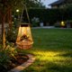 thumbnail image 5 of Lámpara colgante solar para jardín: lámpara decorativa de exterior de ratán tejido con encendido/apagado automático para villa, patio o sendero., 5 of 6