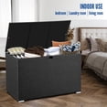 thumbnail image 6 of FHFO Rattan Wicker Deck Box, 120 Gallon Outdoor Patio Storage Box Waterproof, Outside Storage Bin for Patio Furniture Covers, Cushion Pillows, Towels, Garden Tools, Toys, Black, 6 of 6