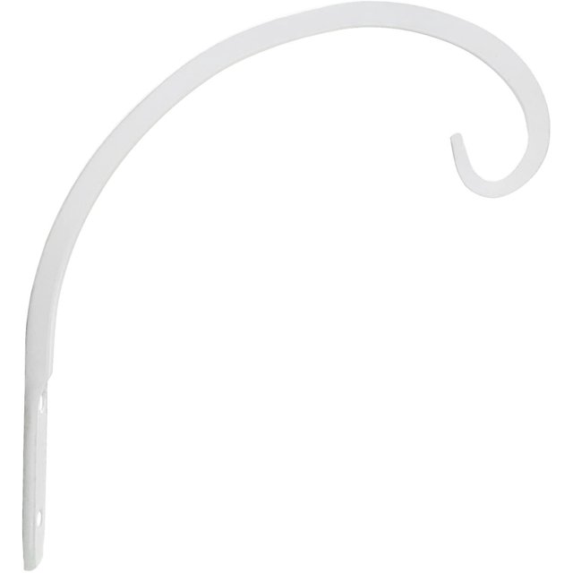 Gancho curvo forjado a mano, 8.5 pulgadas, blanco, para comederos de pájaros, macetas, linternas, campanas de viento, como soportes de pared y más.