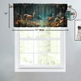 thumbnail image 4 of Forest Deer Thermal Insulated Window Curtain Valance Rustic Wildlife Rainforest Flowers Woodland Window Valance for Living Room Bedroom, Kitchen Valance Rod Pocket Window Curtain 54 by 18 in, 1 Panel, 4 of 6