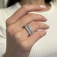 thumbnail image 3 of 3.71Cttw Emerald Cut Diamond Eternity Band Ring 18K White Gold Size 6.5, 3 of 4