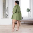thumbnail image 5 of AURA Women Plus Size Lace Shirt Dress Sexy Solid Color Mini Dress 3 4 Sleeve Irregular Hem, 5 of 7