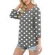 thumbnail image 4 of Neewe 3/4 Length Sleeve for Womens Polk Dot Tops Casual Crewneck Pullover Tunics Summer Comfy Blouses Fashion 2026, 4 of 7
