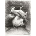 thumbnail image 2 of Redon, Odilon 19x24 Black Ornate Wood Framed with Double Matting Museum Art Print Titled - The Impotent Wing Did Not Lift the Animal Into That Black Space , 2 of 4