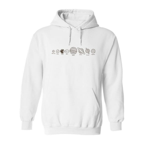 Solar System Planets Design Hoodie Men -Image by Shutterstock, Male 3X-Large