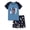 Light Blue/Navy Baseball (Tee & Shorts), variant on Boys Summer Pajama Set, 2-Piece Jeep Camo PJs - Short Sleeves & Shorts Soft Sleepwear Size 14