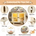 thumbnail image 3 of LuckyNote Cat Hidden Litter Box Enclosure with RGB LED Light, Cat House with Stairs & Pom-Pom Toys, Litter Leak Walkway, Glass Doors, 3 of 19